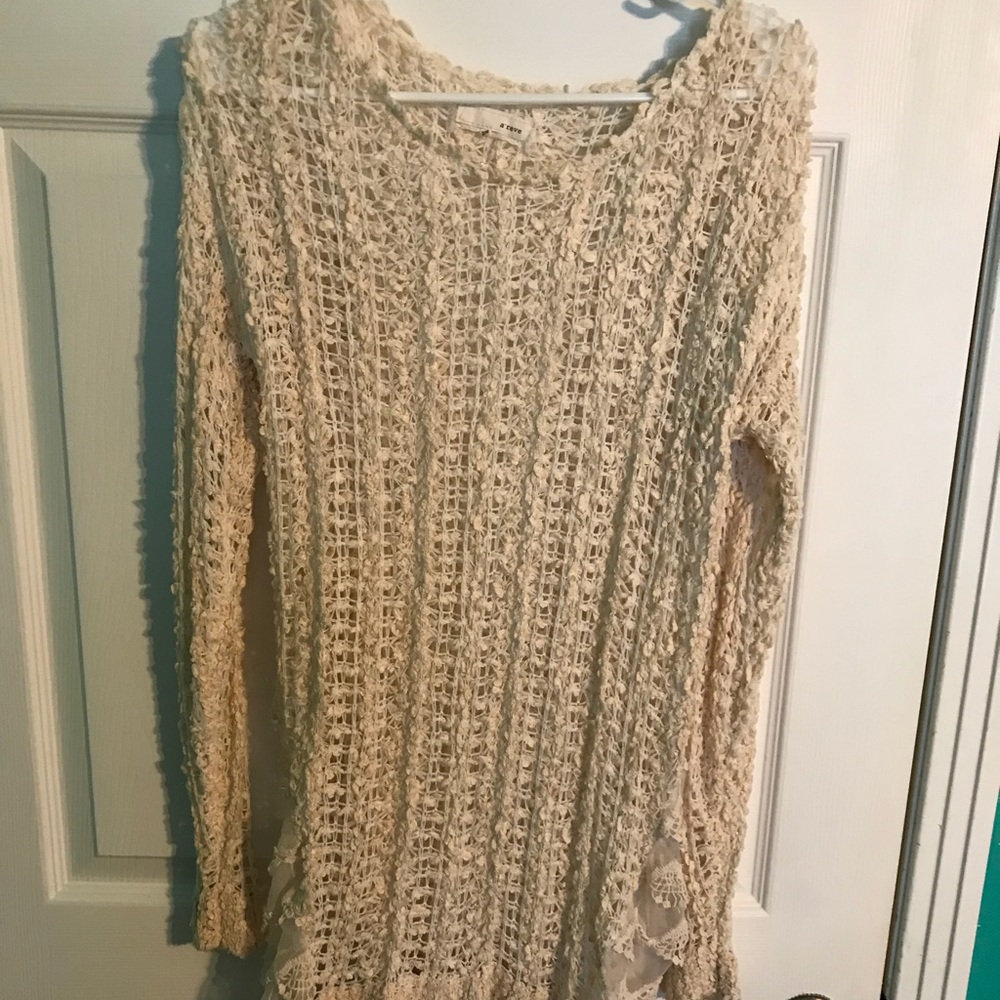 A’Reve sweater with lace detail